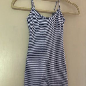 J.Crew Yoga Bodysuit/Leotard in Blue and White stripes sz XXXS